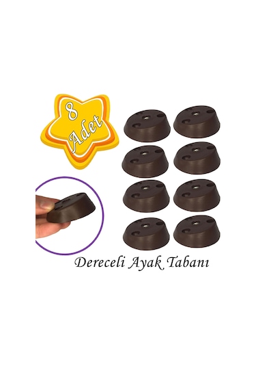 8 Adet Dereceli Ayak Tabanı Kahverengi Mobilya Masa Sehpa Ayağı Bağlantı Aparatı Açılı Plastik