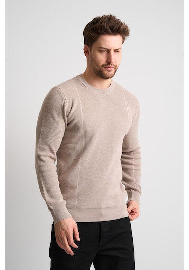 Alexandergardı Dokulu Siyah Triko Kazak Et-3633-t Sütlü Kahverengi