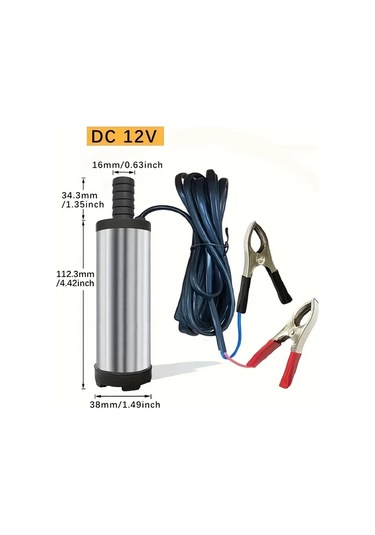 Honeybeeshop 1 Adet 12v 24v 38mm Araç Yağ Değiştirme Yakıt Pompası Elektrikli Dizel Pompa Tekne Kamyon