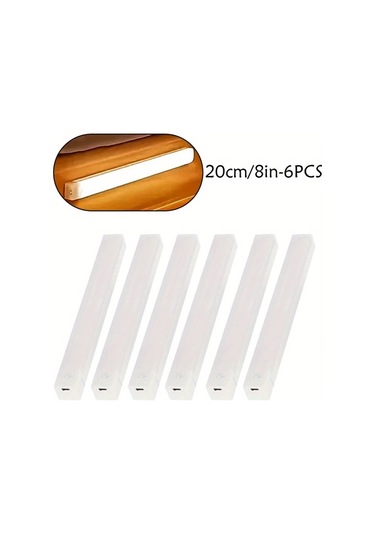 Willowhaven 4/6 Adet Hareket Sensörlü Dolap Altı Işığı Warm White 20cm Manyetik Usb Şarjlı Kablosuz Füme
