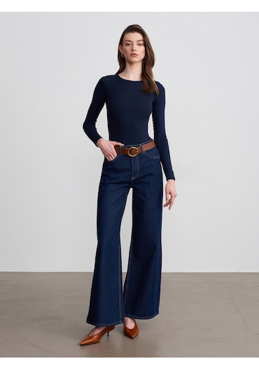 Dilvin 32695 Uzun Kollu Bodysuit-k.lacivert
