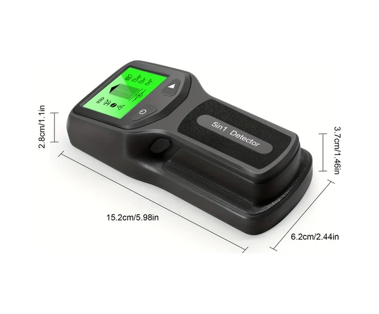 Willowhaven Siyah 5 İn 1 Duvar Dedektörü Dijital Göstergeli Metal Ahşap Kablo Dedektörü