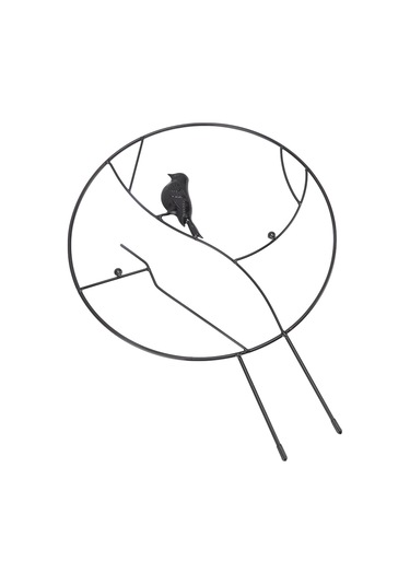 Fosenze Kuş Şekilli Demir Bahçe Trelli, Bitki Tutanaklı Dayanak, Rüzgar Korumalı Bahçe Dekorasyonu, Siyah, 30x40cm