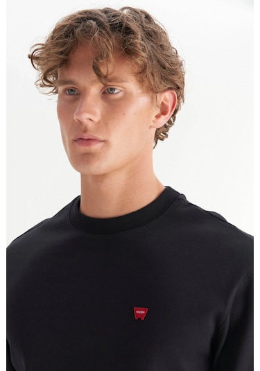 Wrangler Regular Fit Siyah Erkek Sweatshirt W2520255001 Siyah