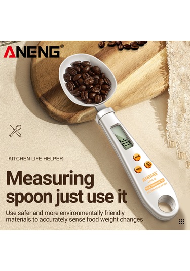 Yifomall Aneng Htc-6 Dijital Ölçüm Kaşığı Ve Mutfak Termometresi, 3 Birim G/oz/lb Ve Sıcaklık / Ölçümü, Beyaz, Cr2032 Pil İle Pil Dahil