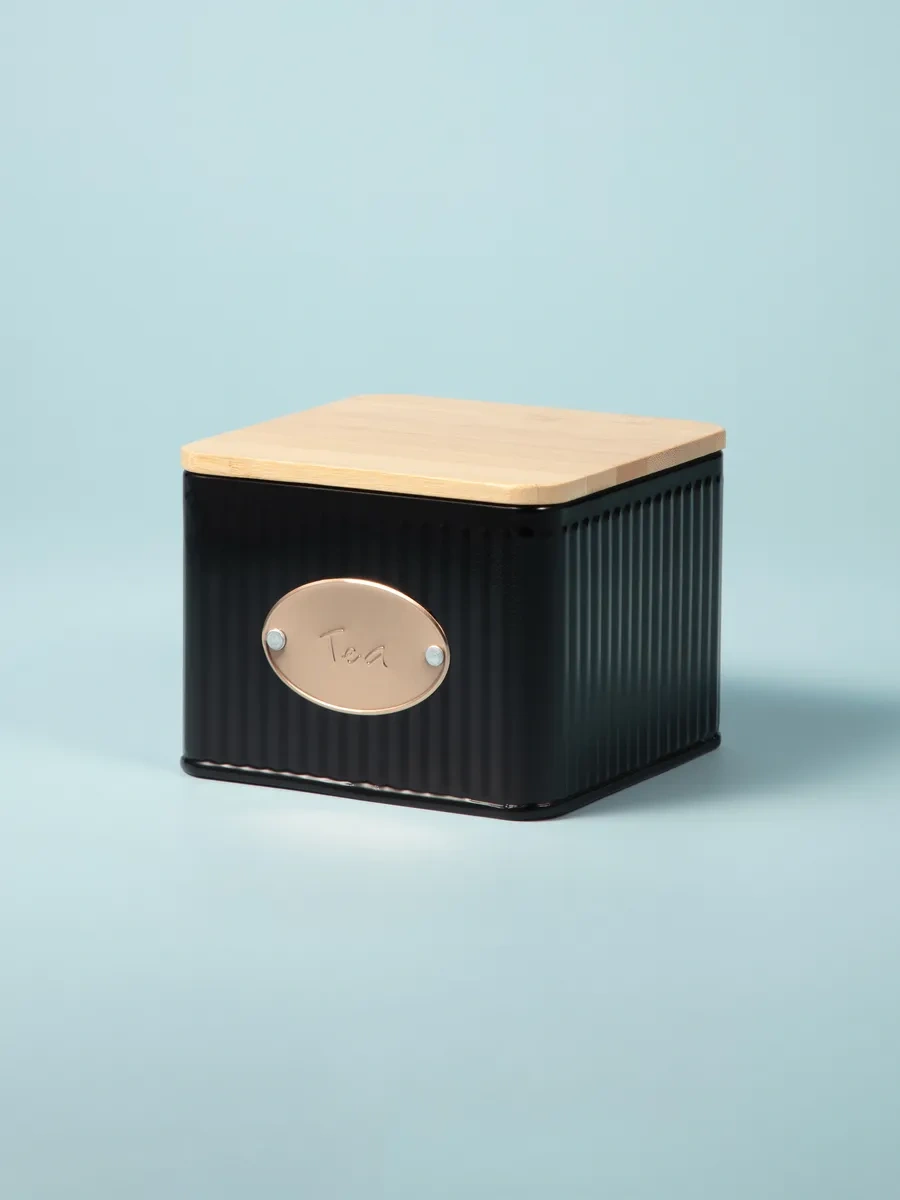 Agness Siyah Altın 800 Ml Metal Kapaklı Çay Kavanozu 167236299