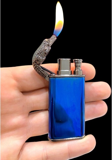 Mavi Timsah Desenli Çift Yanmalı Gazlı Çakmak 109265