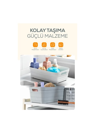 Vienev 4'lü 2,8 Litre Saklama Kutusu Mavi Mavi