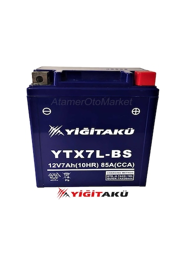 12 V 7 Ah-amper Ytx7l-bs Motosiklet Aküsü-Yiğit Akü
