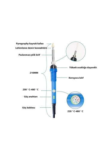 Wellhise Wh-947s+ 60watt Isı Ayarlı Kalem Havya