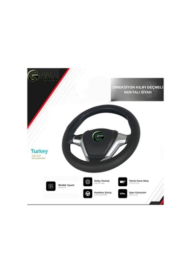 Direksiyon Kılıfı Geçmeli Minibus 42 Cm Noktalı Siyah Siyah