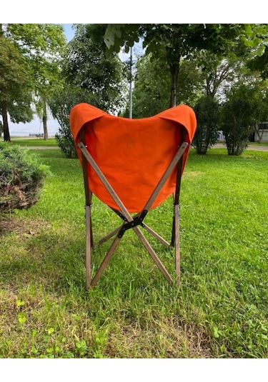 Bag The Joy Ahşap Antrasit İskelet - Turuncu Kılıf Sandalye Turuncu
