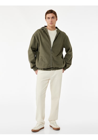 Koton Pamuklu Cepli Uzun Kollu Fermuarlı Oversize Kapşonlu Jean Ceket Mınt 6wam50003nd Mint