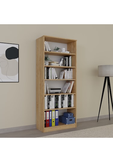 Lucas Cam Kapaklı Vitrin - Büfe - Kitaplık Ve Çok Amaçlı Dolap Ayarlanabilir Raf Ceviz - Meşe Safir Meşe