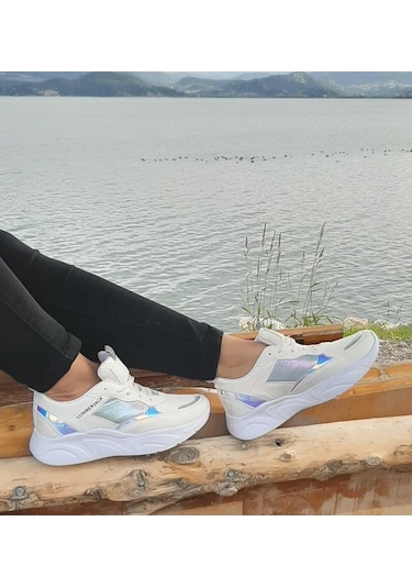 Lumberjack Lılıan, Beyaz Renk Kalın Tabanlı Ortapedik Spor Ayakk - 469620551