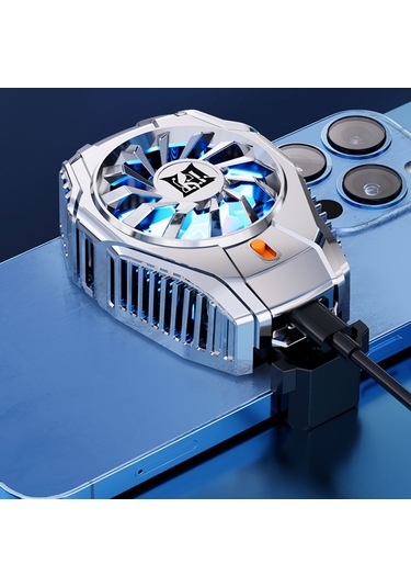 Kilifone - Telefon Soğutucu Fan N15 Gümüş Kaplama 2 Kademeli Tec Soğutma Sistemli Telefon Soğutucu Fan - Gümüş - T28594