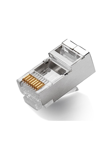 Rj45 Jack Metal Uç Jak Konnektör Cat5 Cat6 Başlık 50 Adet