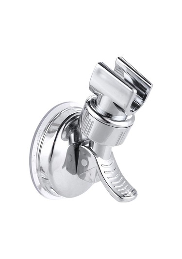 Duş Başlığı Ahize Tutucu Krom Banyo Duvara Montaj Ayarlanabilir Emme Braketi Gümüş