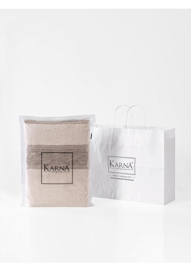 %100 Cotton Saç Havlusu Maura 50x90 Cm Bej