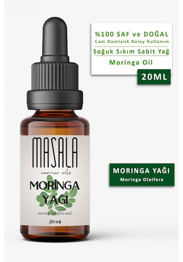 Masala Moringa Yağı 20 ML Soğuk Pres Moringa Carrier Oil