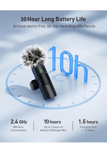 Ruicoo K15 Kablosuz Kolluk Mikrofonu - Çift Kanal, 3.5mm+android+ios Uyumlu, Gerçek Zamanlı İzleme, Akıllı Gürültü Azaltma, Çıplak Ses Kalitesi