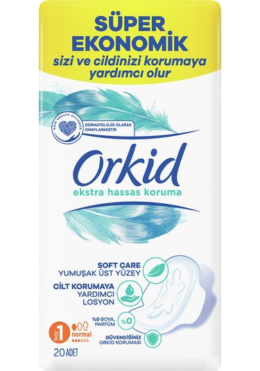 Orkid Ekstra Hassas Koruma Hijyenik Ped Normal 20'li