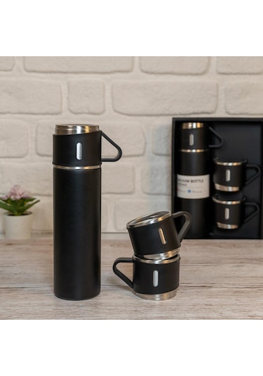 Thermohis 8139 Termos Bardak 3'lü Set Siyah