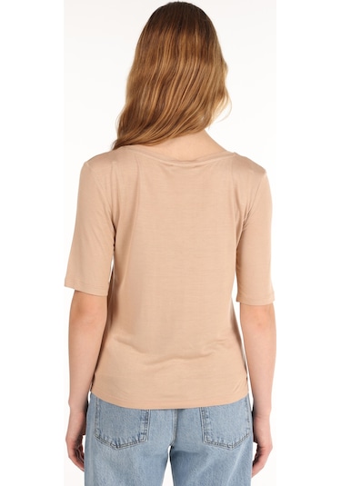 Colin's Colins Regular Fit V Yaka Basic Bej Kadın Kısa Kol Tişört Cl1065178 Bej