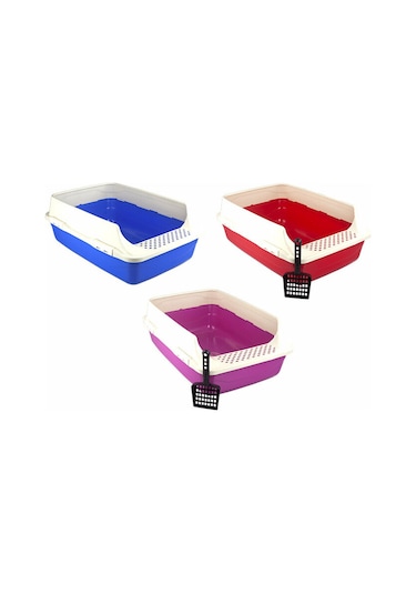Büyük Açık Kedi Tuvaleti 64 x 45 x 25 CM Çok Renkli