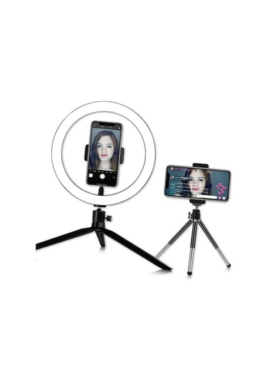 26cm Dörtlü Fonksiyonlu Led Işık: 10 Seviye Parlaklık, Ayarlanabilir Renk Sıcaklığı, 360 Dönebilen Açı Ve Usb Beslemeli Tripodlu Selfie Işığı