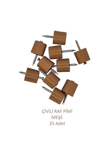 Çivili Raf Pimi Meşe 25 Adet Meşe