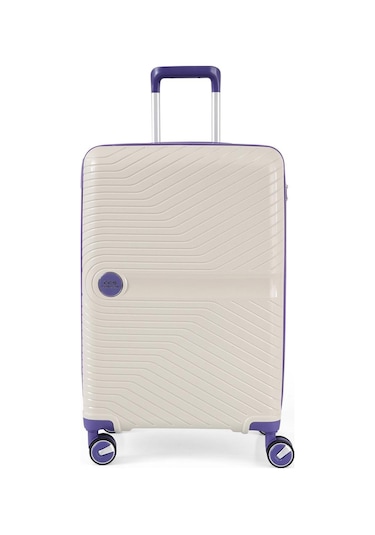 Ççs 5239 Polipropilen Orta Boy Valiz Beyaz-mor Beyaz - Mor