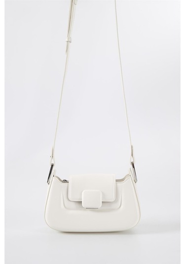 Ççs 17559 Kadın Omuz Askılı El Çantası-beyaz Beyaz