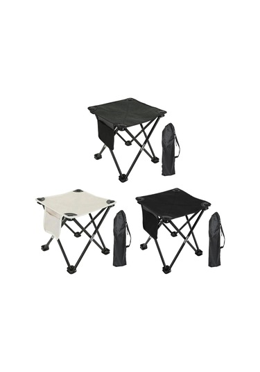 Kamp Taburesi Mini Katlanır Tabure Hafif Kompakt Pratik Siyah