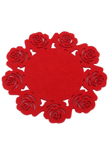 Homyl 4 Adet 15cmx15cm Güller Bardak Altlığı Mat Kaymaz Ped Acı Kahverengi