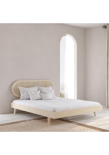 Padova Hazeran Ahşap Vernik Karyola Kolay Kurulum-931 Çift Kişilik