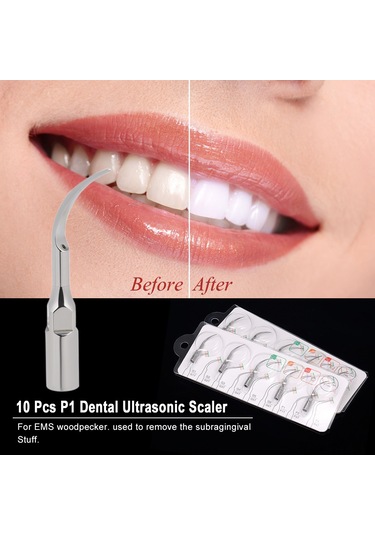 Wezone Ems Woodpecker İçin 10 Adet Paslanmaz Çelik Diş Ultrasonik Skaler Başlığı P1 Modeli