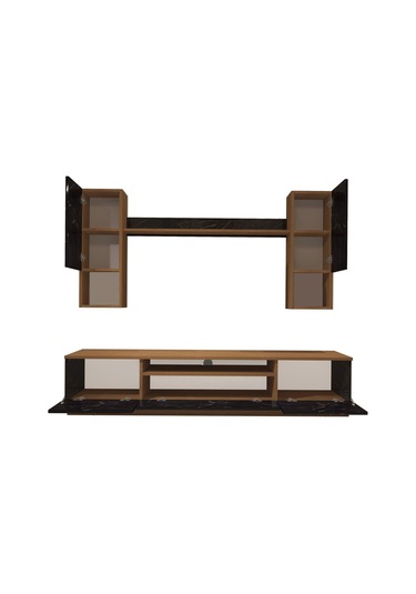Decoraktiv Trendstyle 5da Slm Tv Ünitesi Tv Sehpası Ceviz - Siyah Mermer