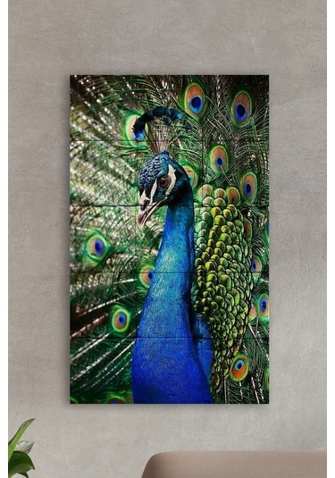 Doğal Taş Tablo - Tavuz Kuşu- Duvar Dekoru 30x50cm