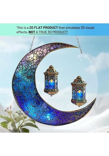 Pazly Tatil Suntek Mübarek Için Eid Dekoru Dekorasyon Cm Ay Asma Akrilik 20x20 Xm 20x20 Cm