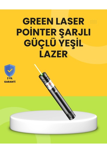 Uzun Mesafe Görünürlüklü Yeşil Lazer Pointer Şarjlı Çok Renkli