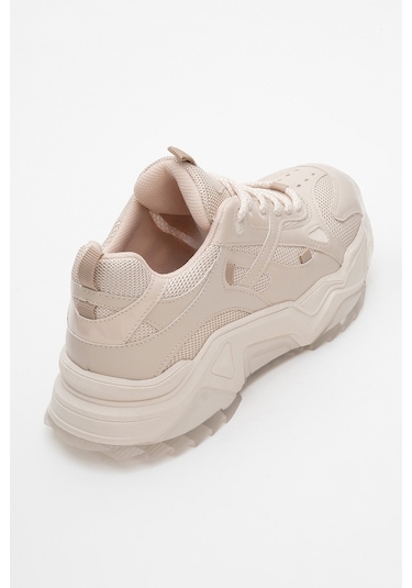 Lecce Bej Cilt Kadın Spor Ayakkabı Bej