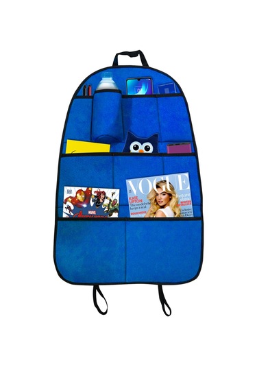 Elit Mavi Araç Koltuk Arkası Organizer - Eşya Düzenleyici