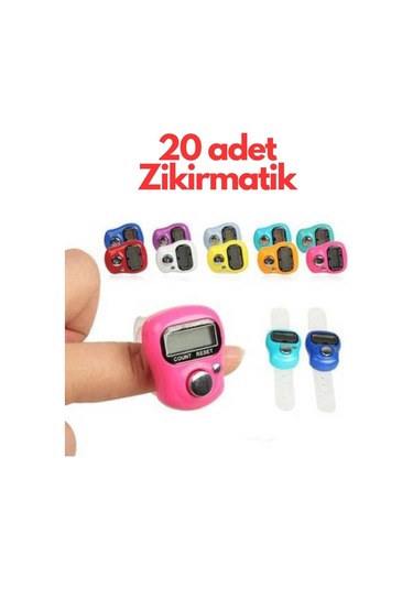 Yüzük Zikir Matik 20 Adet Çok Renkli