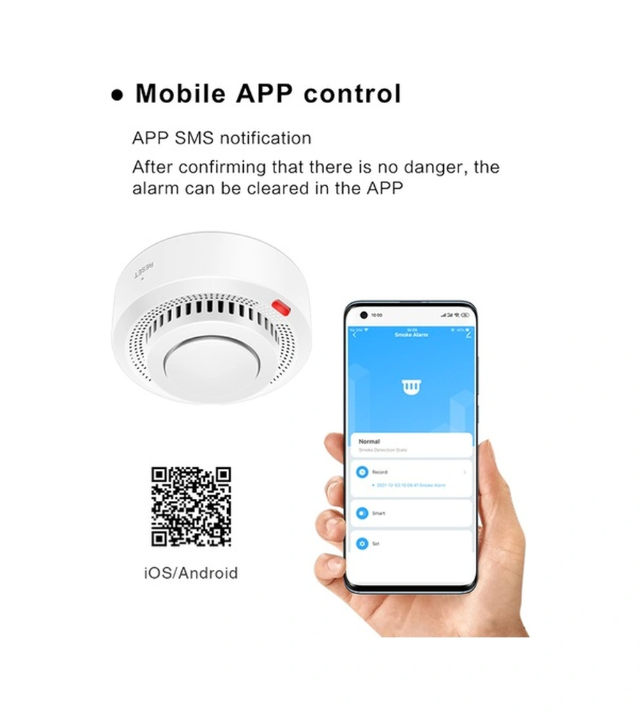 Fortunelane Tuya Akıllı Duman Dedektörü - Wifi, 85db Alarmlı, Ev İşe Uygun, Model Color Size