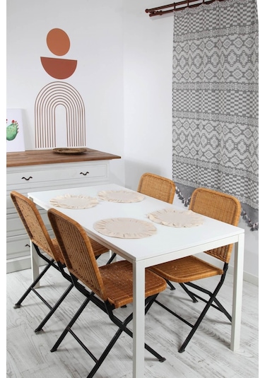 Bedinn Vintage Yuvarlak Naturel Amerikan Servisi 4'lü 40 CM