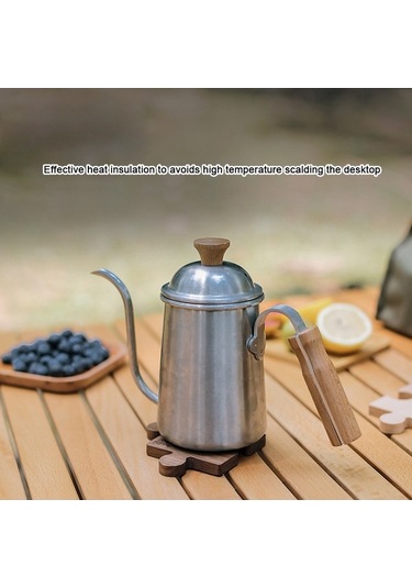 Ebitda Ahşap Kupa Altlığı Kayın Ceviz, Isı Yalıtım Kupa Matı Yapboz Şekli, Çok Renkli Çok Renkli