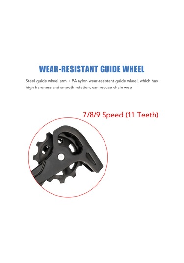 Geeroyoo 7/8/9 Vitesli Dayanıklı Dağ Bisikleti Arka Vites Değiştirici, Kolay Kullanım Ve Bakım Siyah