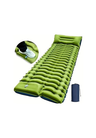 Userfriendly11 Yeşil Kamp Matı Hafif Şişme Taşınabilir Doğa Maceraları İçin Uyku Yatağı Yeşil