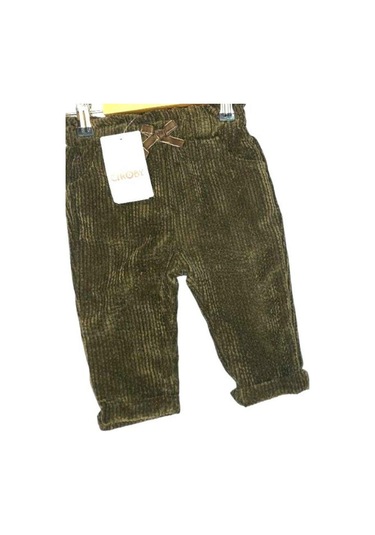 Çikoby Kız Bebek Kadife Fitilli Pantolon-13577 Haki